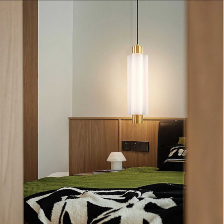 Lampa wisząca glamour Osmo LED - biało-złota | Step Into Design