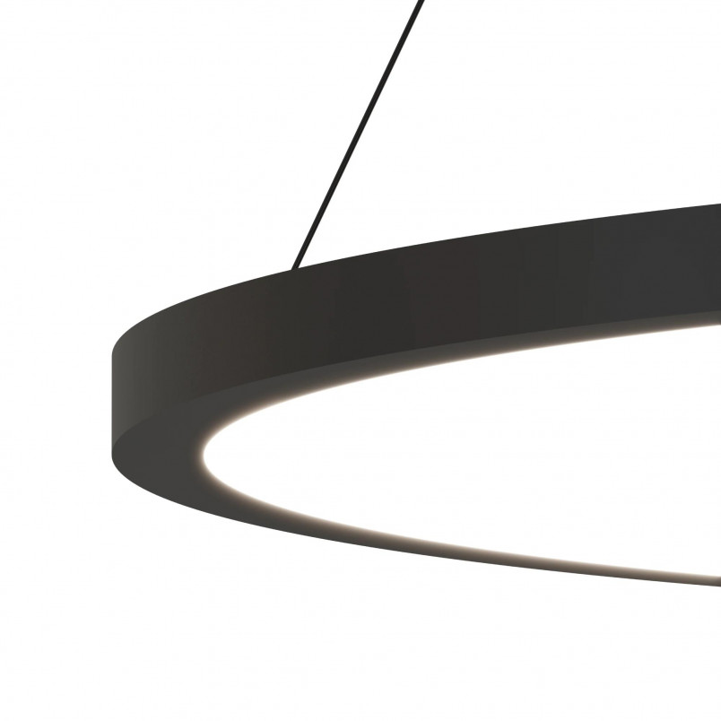 Lampa wisząca Ringa LED 60cm czarna Yaskr - Nowoczesne oświetlenie
