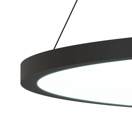 Lampa wisząca Ringa LED 60cm czarna Yaskr - Nowoczesne oświetlenie