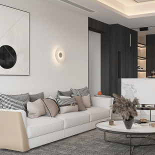 Kinkiet Dalinia LED - Marmurowy, Biało-Złoty | Yaskr