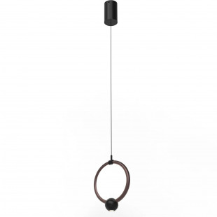 Lampa wisząca Kula Yaskr | Brązowa i Czarna | LED 20cm