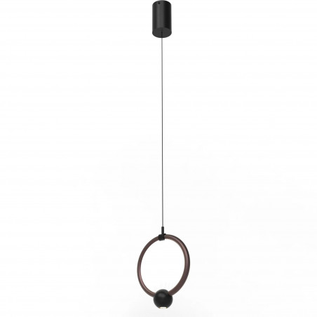Lampa wisząca Kula Yaskr | Brązowa i Czarna | LED 20cm