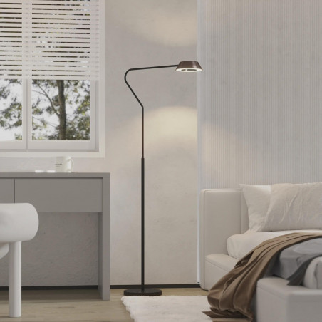 Lampa podłogowa LED Garta - Różowe Złoto/Czarna | Yaskr