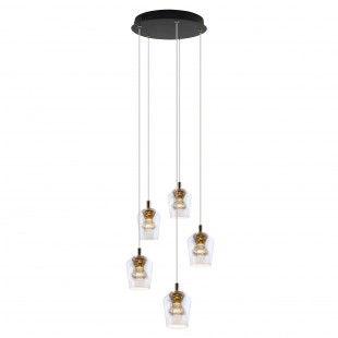Lampa wisząca glamour Tasa - Yaskr, różowe złoto, LED