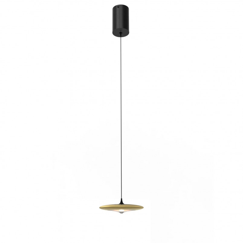 Lampa wisząca Yaskr Otos LED - Złote, Płaski Klosh, 18cm | Sklep z Lampami