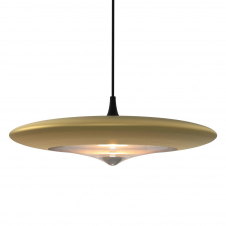 Lampa wisząca Yaskr Otos LED - Złote, Płaski Klosh, 18cm | Sklep z Lampami