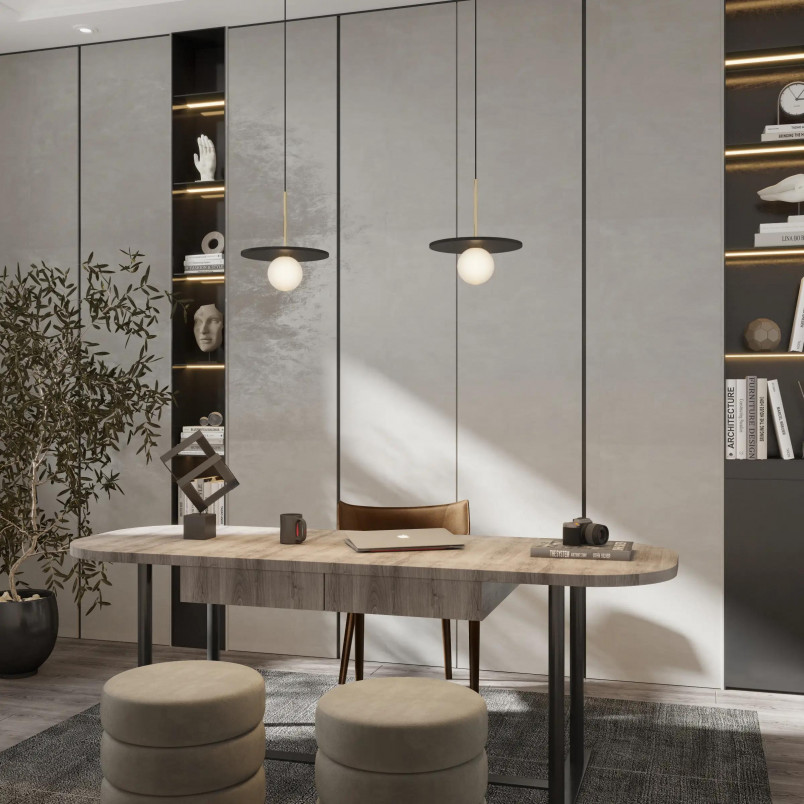 Lampa wisząca Yaskr Bilo: Kula z marmurem, styl Art Deco