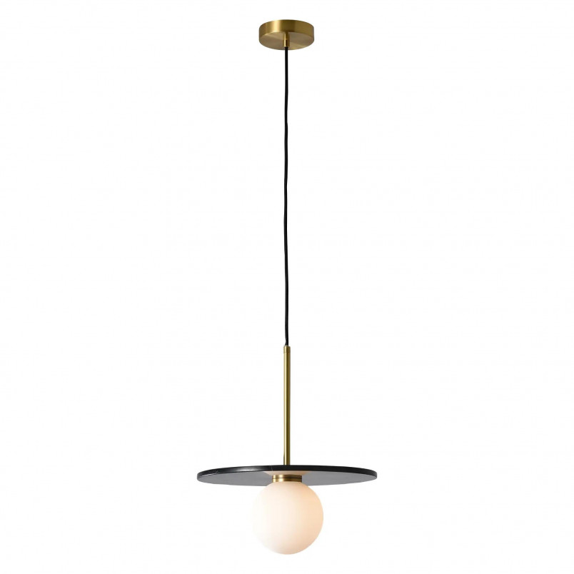 Lampa wisząca Yaskr Bilo: Kula z marmurem, styl Art Deco