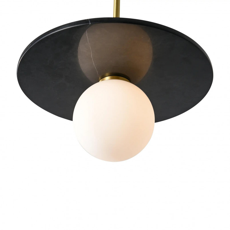 Lampa wisząca Yaskr Bilo: Kula z marmurem, styl Art Deco