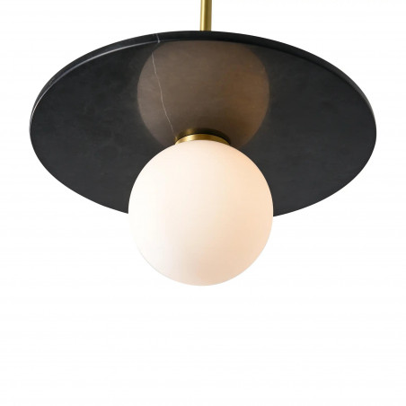 Lampa wisząca Yaskr Bilo: Kula z marmurem, styl Art Deco