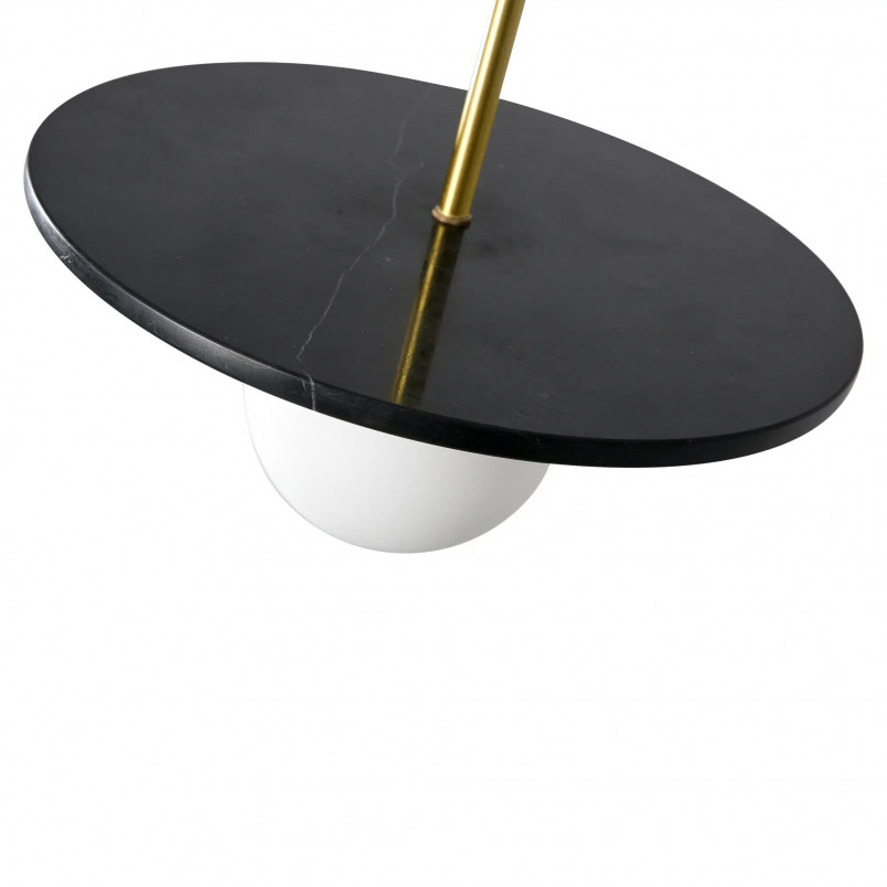 Lampa wisząca Yaskr Bilo: Kula z marmurem, styl Art Deco
