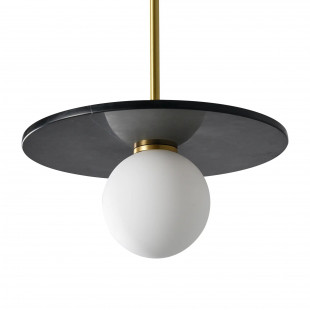Lampa wisząca Yaskr Bilo: Kula z marmurem, styl Art Deco