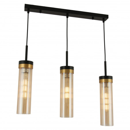 Lampa Wisząca Yaskr Malika III - Szkło Bursztynowe, Styl Retro