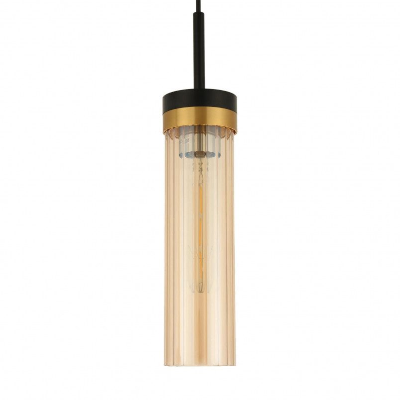 Lampa Wisząca Yaskr Malika III - Szkło Bursztynowe, Styl Retro