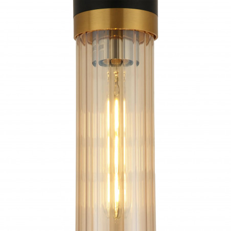 Lampa Wisząca Yaskr Malika III - Szkło Bursztynowe, Styl Retro