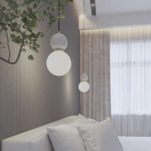 Lampa wisząca kula marmur Bilo 10cm - Yaskr | Elegancki Design