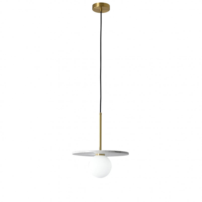 Lampa wisząca Bilo Yaskr: Kula z marmurem, styl Art Deco