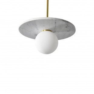Lampa wisząca Bilo Yaskr: Kula z marmurem, styl Art Deco