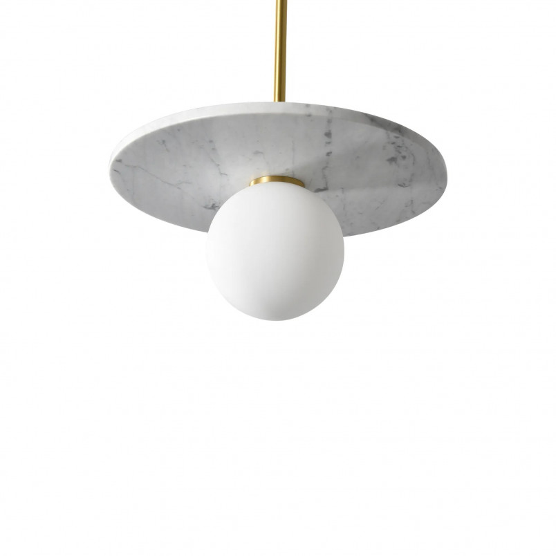 Lampa wisząca Bilo Yaskr: Kula z marmurem, styl Art Deco