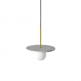 Lampa wisząca Bilo Yaskr: Kula z marmurem, styl Art Deco