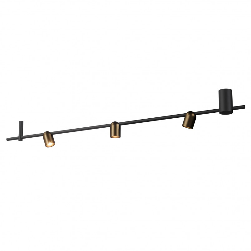 Reflektor sufitowy 3-punktowy Slide LED Yaskr | 150cm, Czarny/Mosiądz