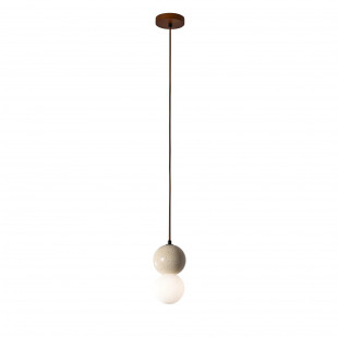Lampa wisząca Bilo Yaskr | Szklana kula, trawertyn, styl glamour