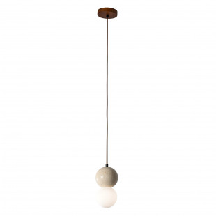 Lampa wisząca Bilo Yaskr | Szklana kula, trawertyn, styl glamour