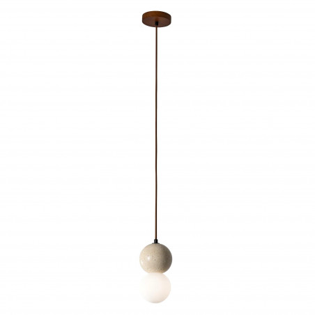 Lampa wisząca Bilo Yaskr | Szklana kula, trawertyn, styl glamour