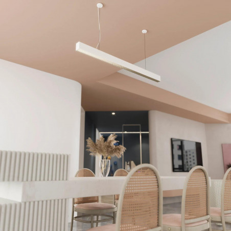 Lampa wisząca LED Yaskr Sigi | Biała, 120cm | Regulacja barwy