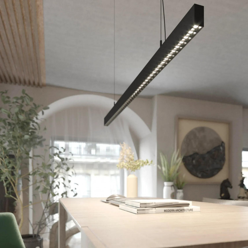 Lampa wisząca Sigi LED czarna Yaskr | 120cm