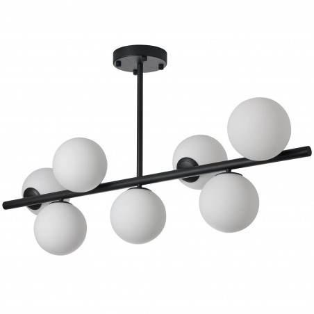 Lampa Bolti Yaskr: 7 szklanych kul, biały/czarny - Odkryj elegancję!