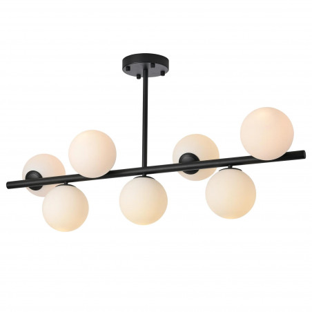 Lampa Bolti Yaskr: 7 szklanych kul, biały/czarny - Odkryj elegancję!