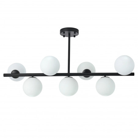 Lampa Bolti Yaskr: 7 szklanych kul, biały/czarny - Odkryj elegancję!
