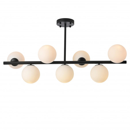 Lampa Bolti Yaskr: 7 szklanych kul, biały/czarny - Odkryj elegancję!