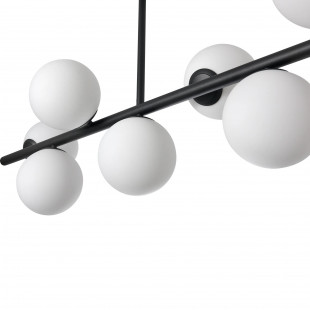 Lampa Bolti Yaskr: 7 szklanych kul, biały/czarny - Odkryj elegancję!