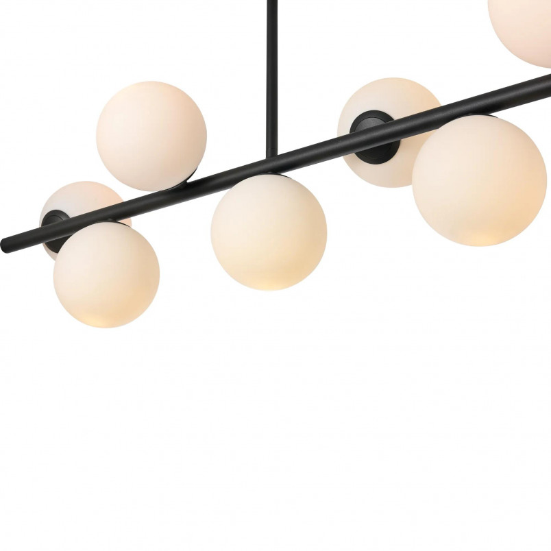 Lampa Bolti Yaskr: 7 szklanych kul, biały/czarny - Odkryj elegancję!