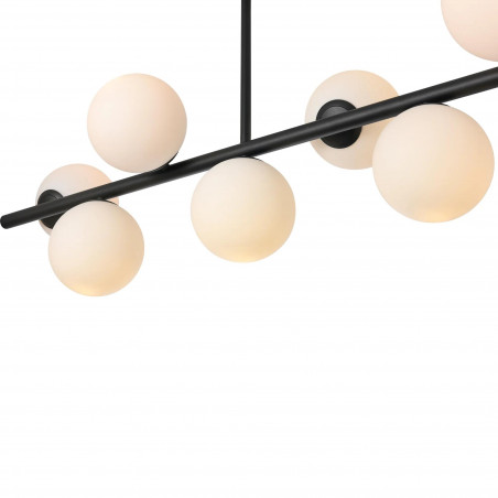 Lampa Bolti Yaskr: 7 szklanych kul, biały/czarny - Odkryj elegancję!