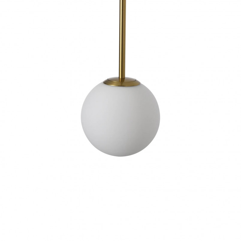 Lampa wisząca Bolti - szklana kula, biały/złoty mosiądz | Yaskr