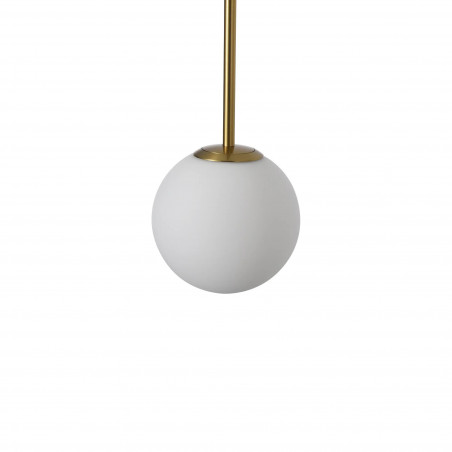 Lampa wisząca Bolti - szklana kula, biały/złoty mosiądz | Yaskr
