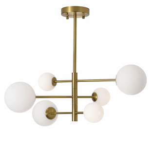 Lampa Bolti Yaskr | 6 szklanych kul, biały/złoty - Odkryj elegancję!