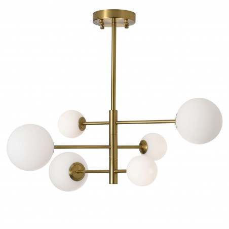 Lampa Bolti Yaskr | 6 szklanych kul, biały/złoty - Odkryj elegancję!