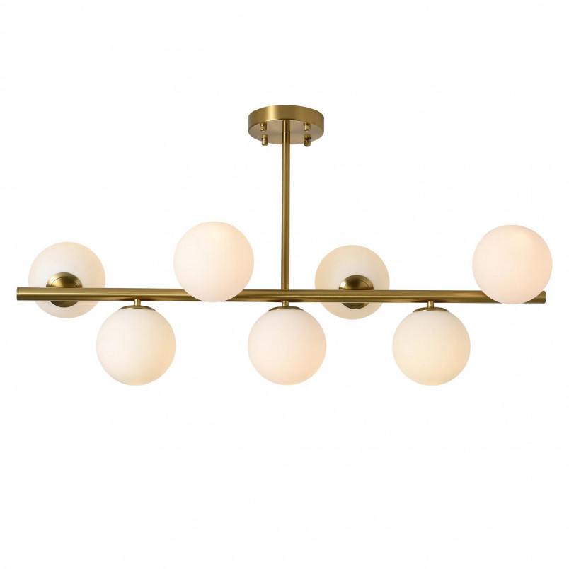 Lampa Bolti Yaskr | 7 szklanych kul, biały/złoty mosiądz - Kup teraz!