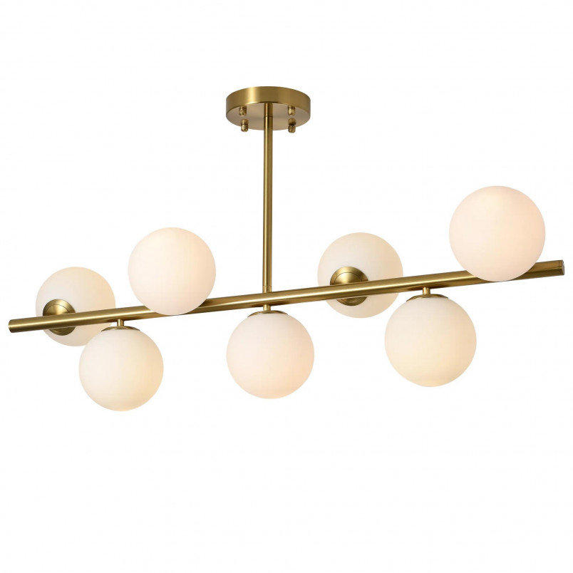 Lampa Bolti Yaskr | 7 szklanych kul, biały/złoty mosiądz - Kup teraz!