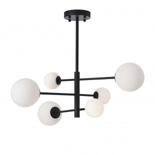 Lampa Bolti Yaskr: 6 szklanych kul, biały/czarny | Sklep z lampami