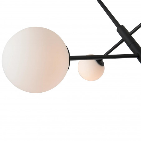 Lampa Bolti Yaskr: 6 szklanych kul, biały/czarny | Sklep z lampami
