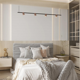 Lampa wisząca Slide LED 200cm czarny/mosiądz | Yaskr
