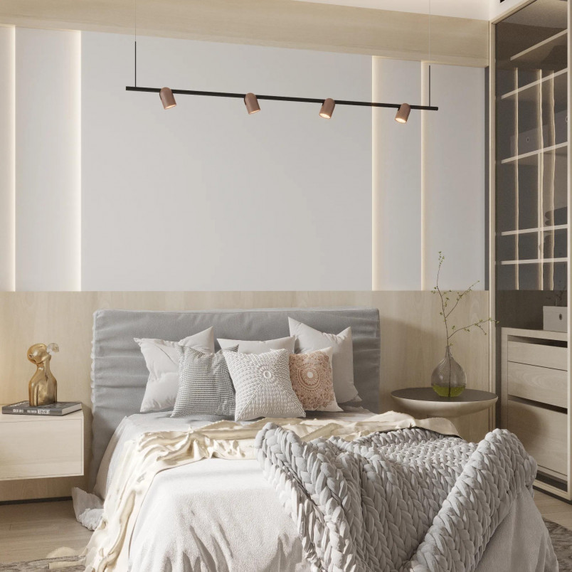 Lampa wisząca Slide LED 200cm czarny/mosiądz | Yaskr