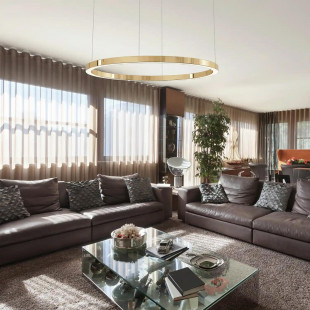 Lampa Wisząca Ring Aurum LED 120cm Złota | Yaskr