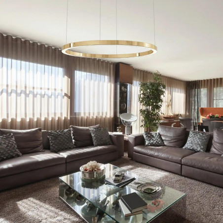 Lampa Wisząca Ring Aurum LED 120cm Złota | Yaskr