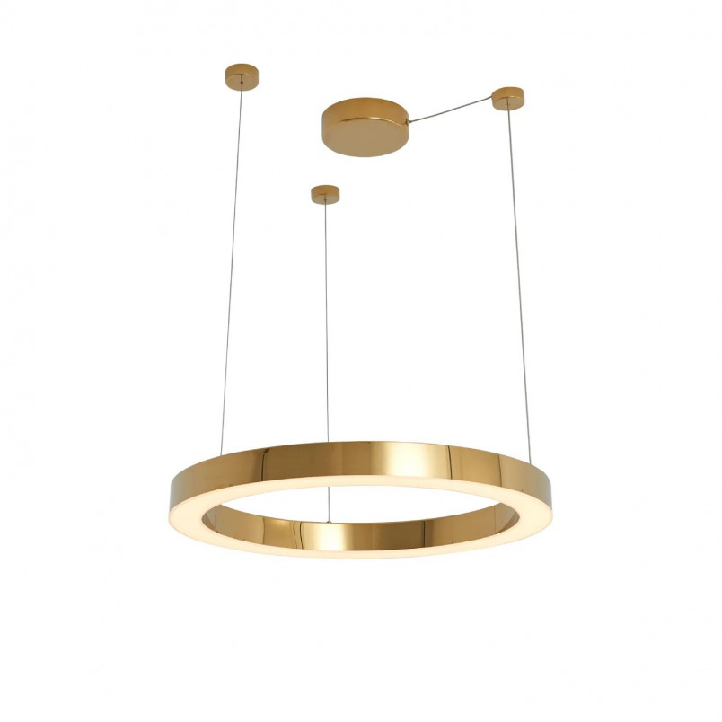 Lampa wisząca Aurum LED 60cm złota Yaskr - Oświetlenie Glamour